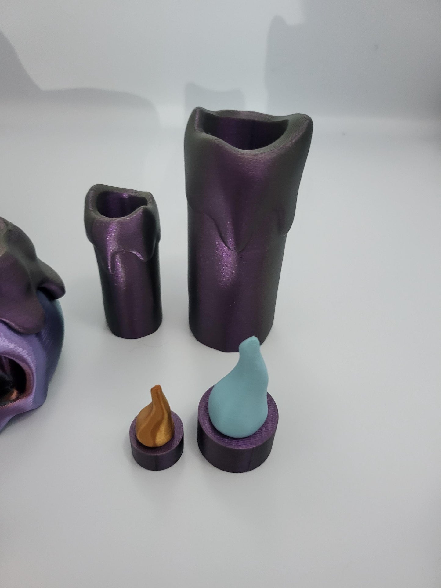 Spooky Halloween "Candle" Small Trinket Loot Containers Skull or Tall Candle Option 3D Print