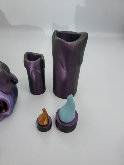 Spooky Halloween "Candle" Small Trinket Loot Containers Skull or Tall Candle Option 3D Print