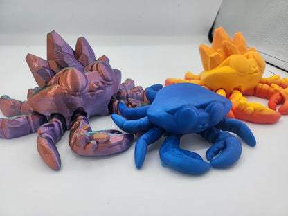 Cute Crab Flexi Regular or Crystal Crab 3D Print