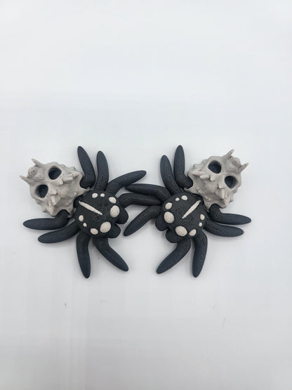 Tiny Cute Articulated Spooky Themed Hollow Skull Spiders 3D Print