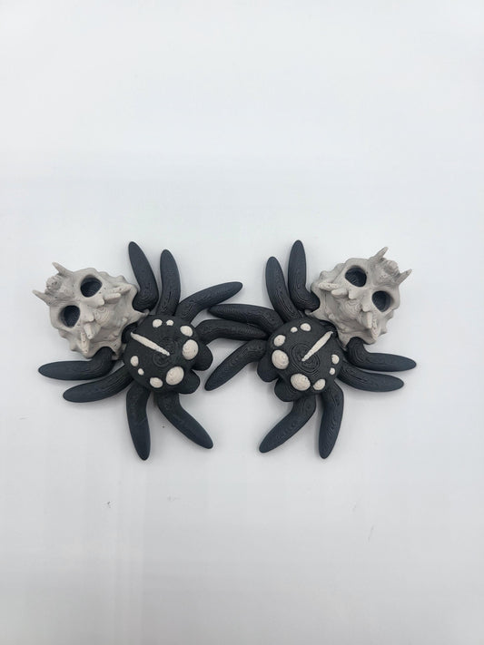 Tiny Cute Articulated Spooky Themed Hollow Skull Spiders 3D Print