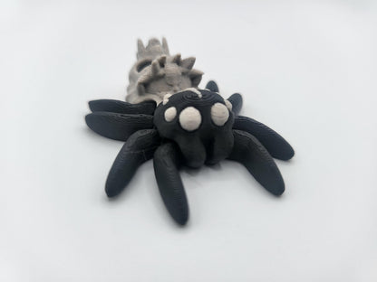 Tiny Cute Articulated Spooky Themed Hollow Skull Spiders 3D Print