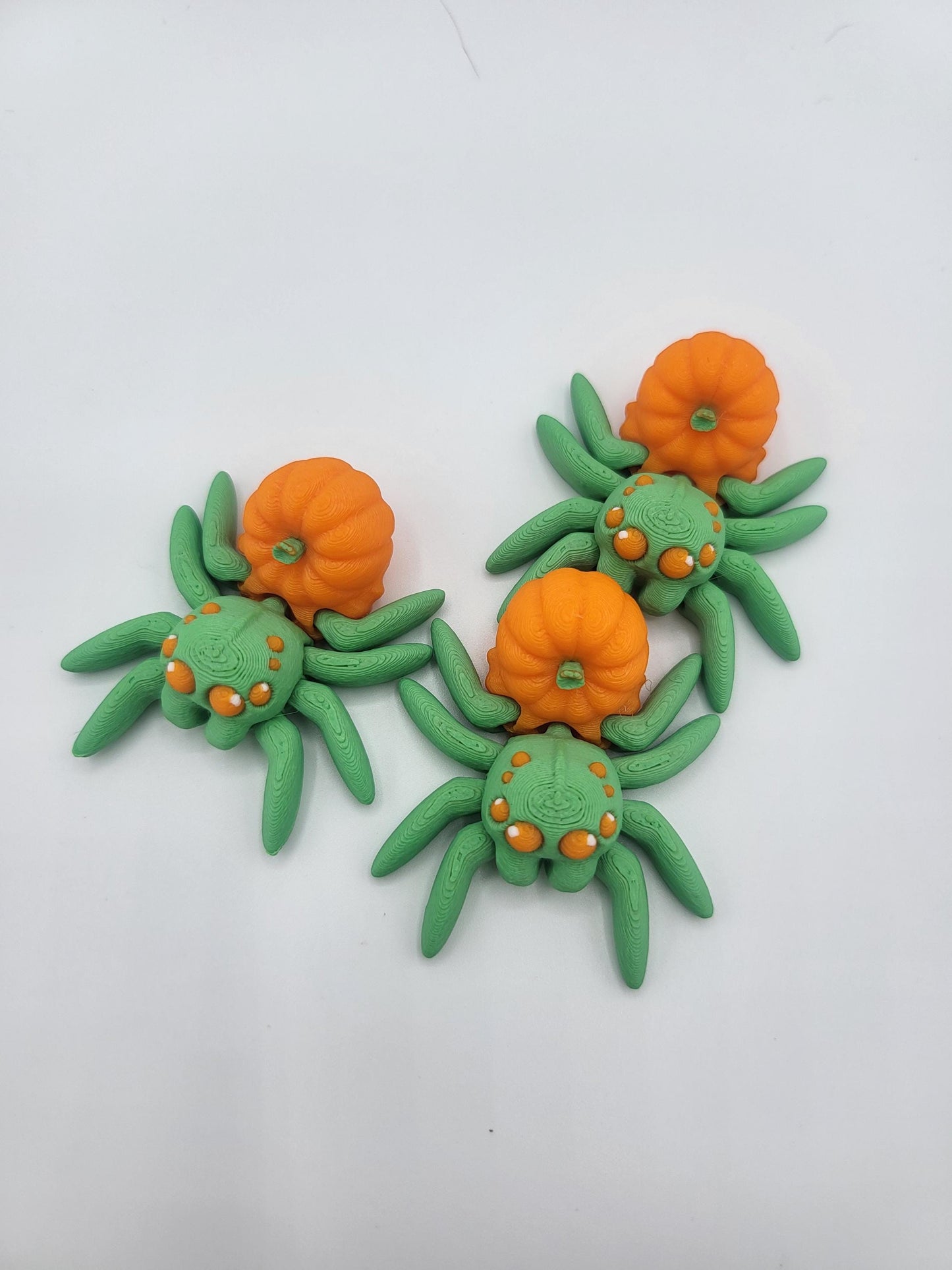Tiny Cute Articulated Fall Themed Pumpkin Spiders 3D Print