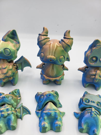 Spooky Halloween Themed Pixies - Skelly, Beasty and Cute Bat Articulated 3D Print