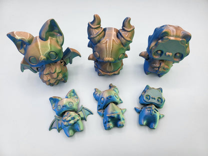 Spooky Halloween Themed Pixies - Skelly, Beasty and Cute Bat Articulated 3D Print