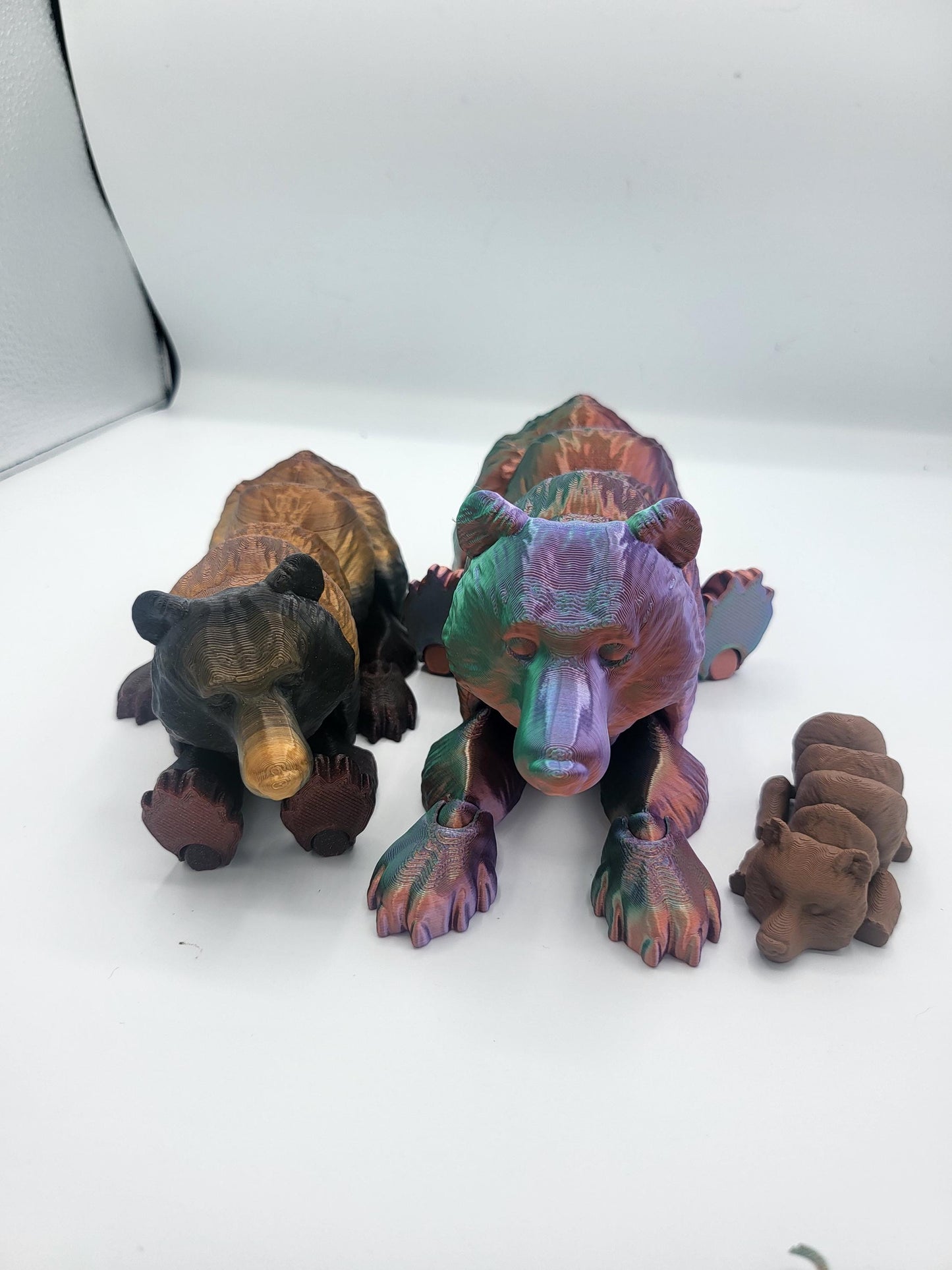 Grizzly Bear Articulated Flexi 3D Print - Baby, Medium, Large or a Family Set | 3D Print