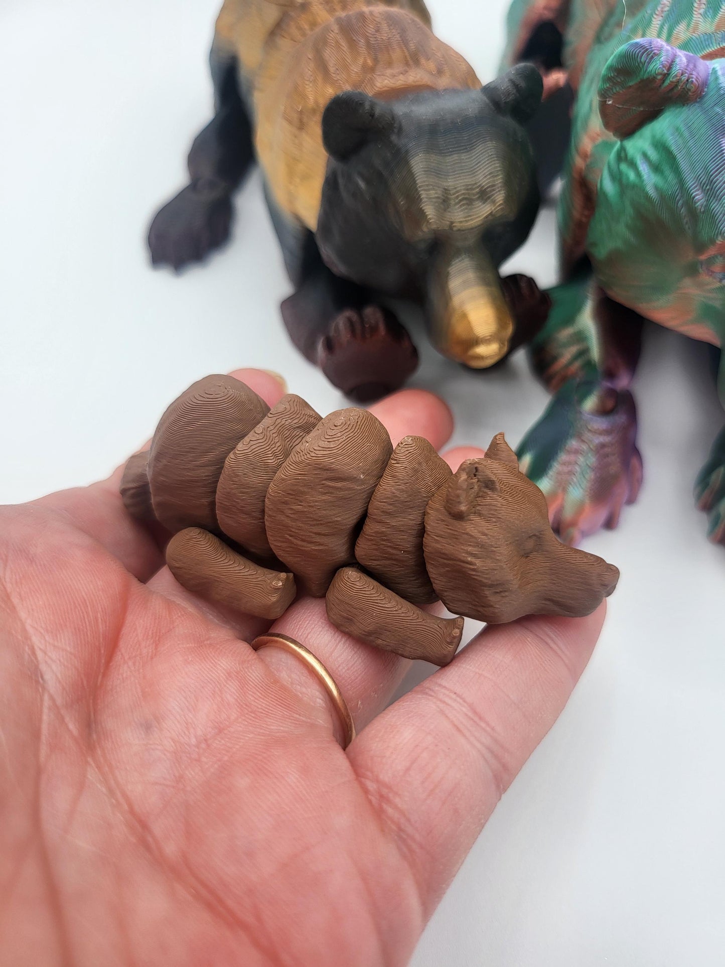 Grizzly Bear Articulated Flexi 3D Print - Baby, Medium, Large or a Family Set | 3D Print