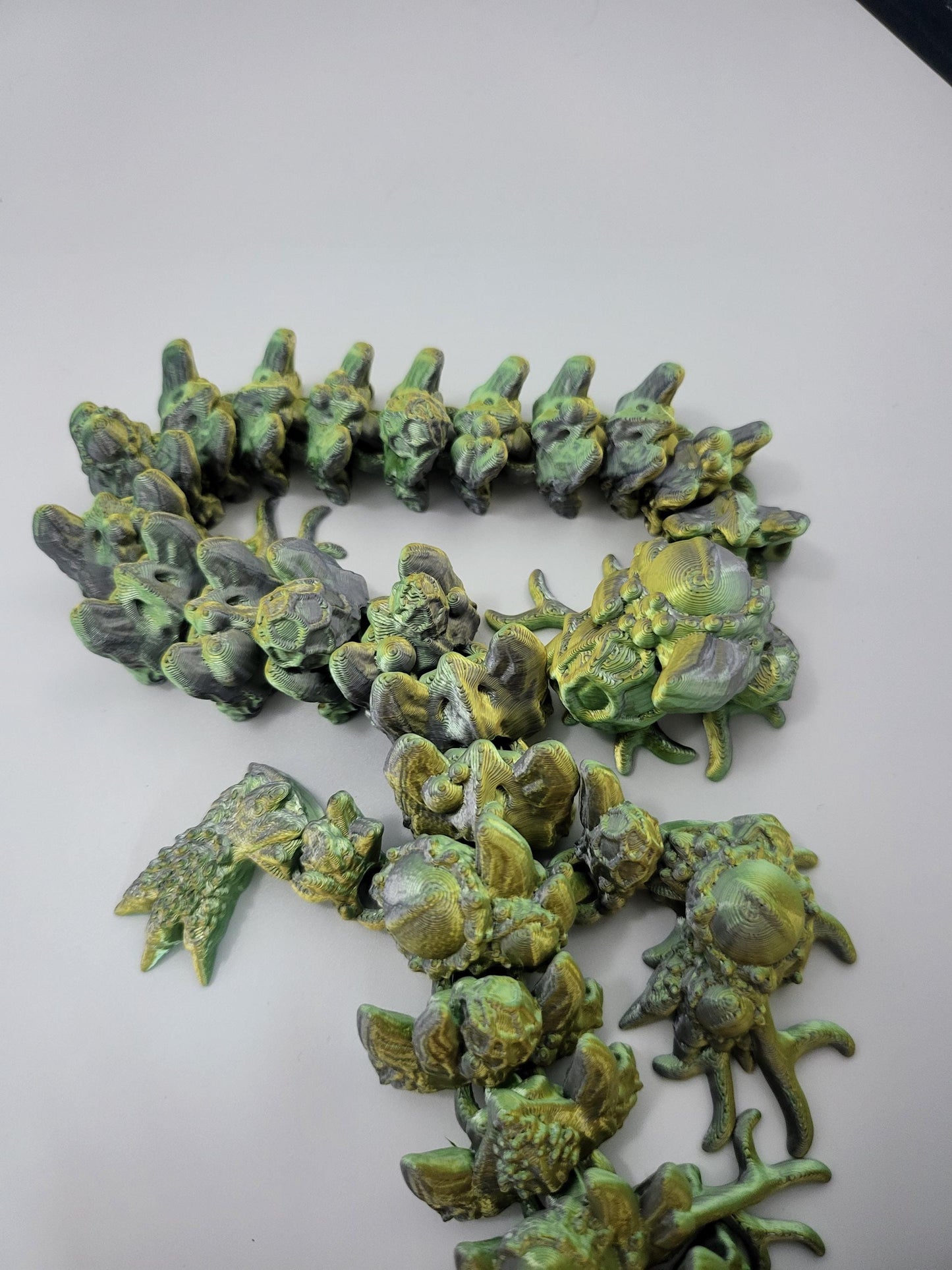 Infested Dragon (winged or wingless) Creepy with Optional Fidget Spinner Tail | 3D Print