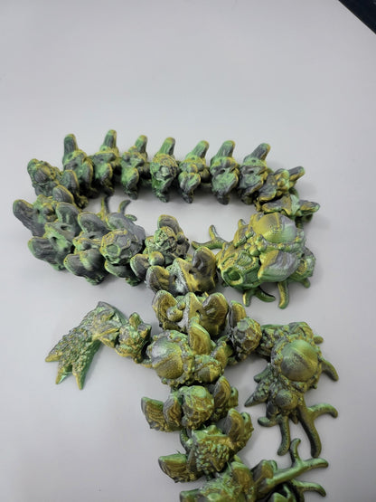 Infested Dragon (winged or wingless) Creepy with Optional Fidget Spinner Tail | 3D Print