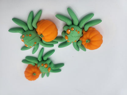 Tiny Cute Articulated Fall Themed Pumpkin Spiders 3D Print