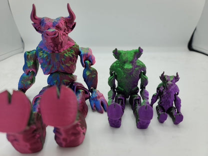 Minotaur Flexi Doll Articulated 3D Print - Available in Three Sizes