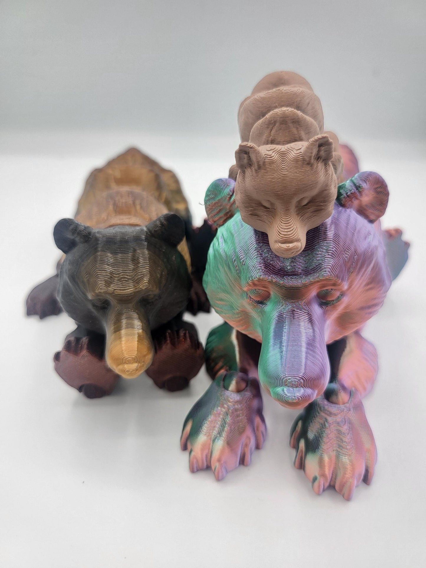 Grizzly Bear Articulated Flexi 3D Print - Baby, Medium, Large or a Family Set | 3D Print