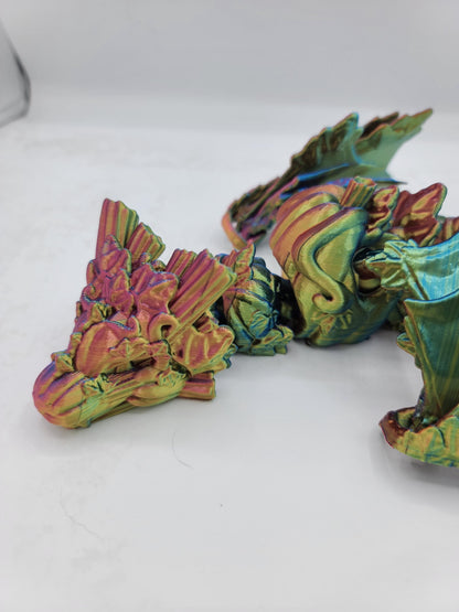 Pumpkin Winged Fall Themed Flexi Articulated Dragon 3D Print