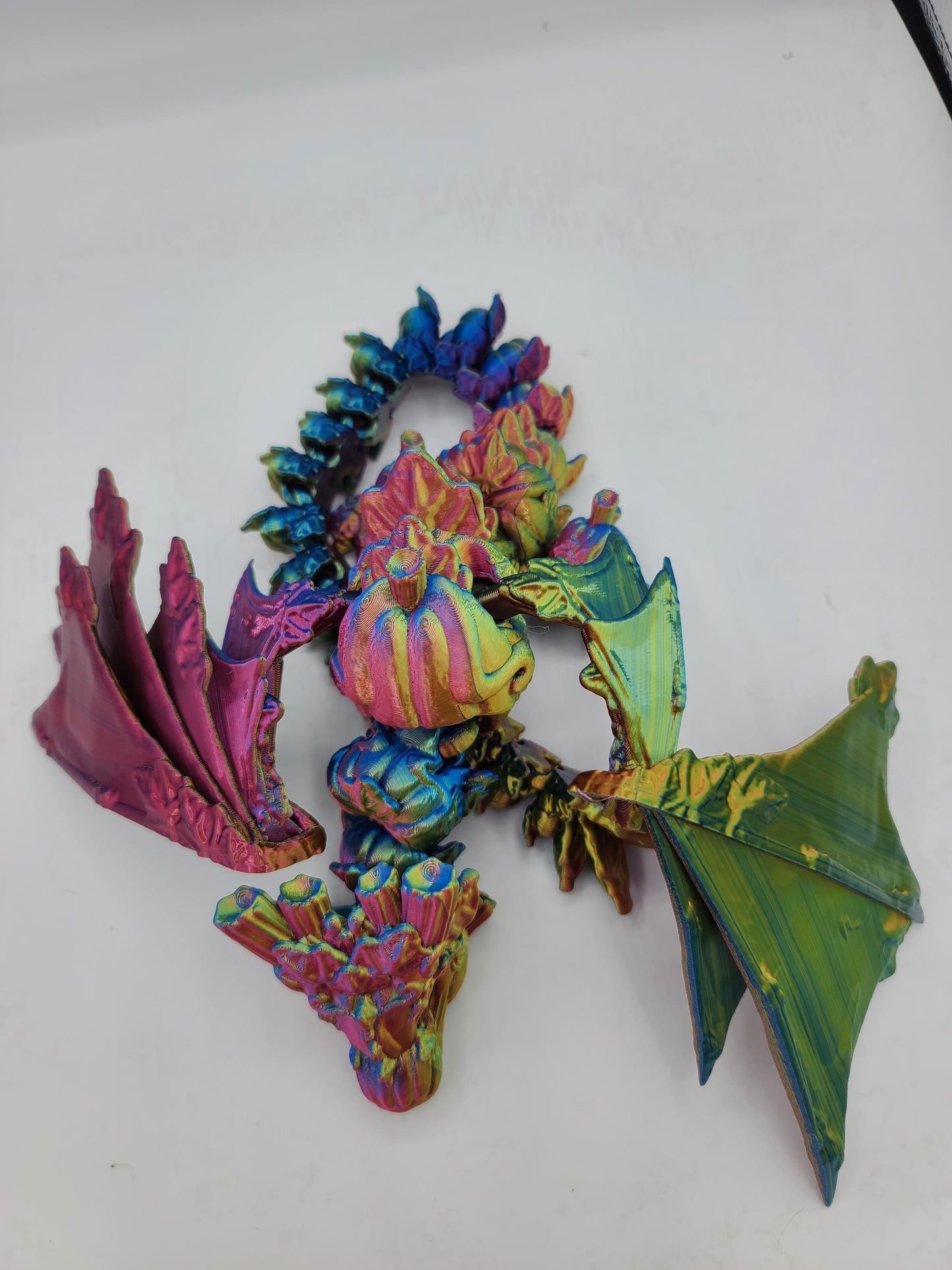 Pumpkin Winged Fall Themed Flexi Articulated Dragon 3D Print