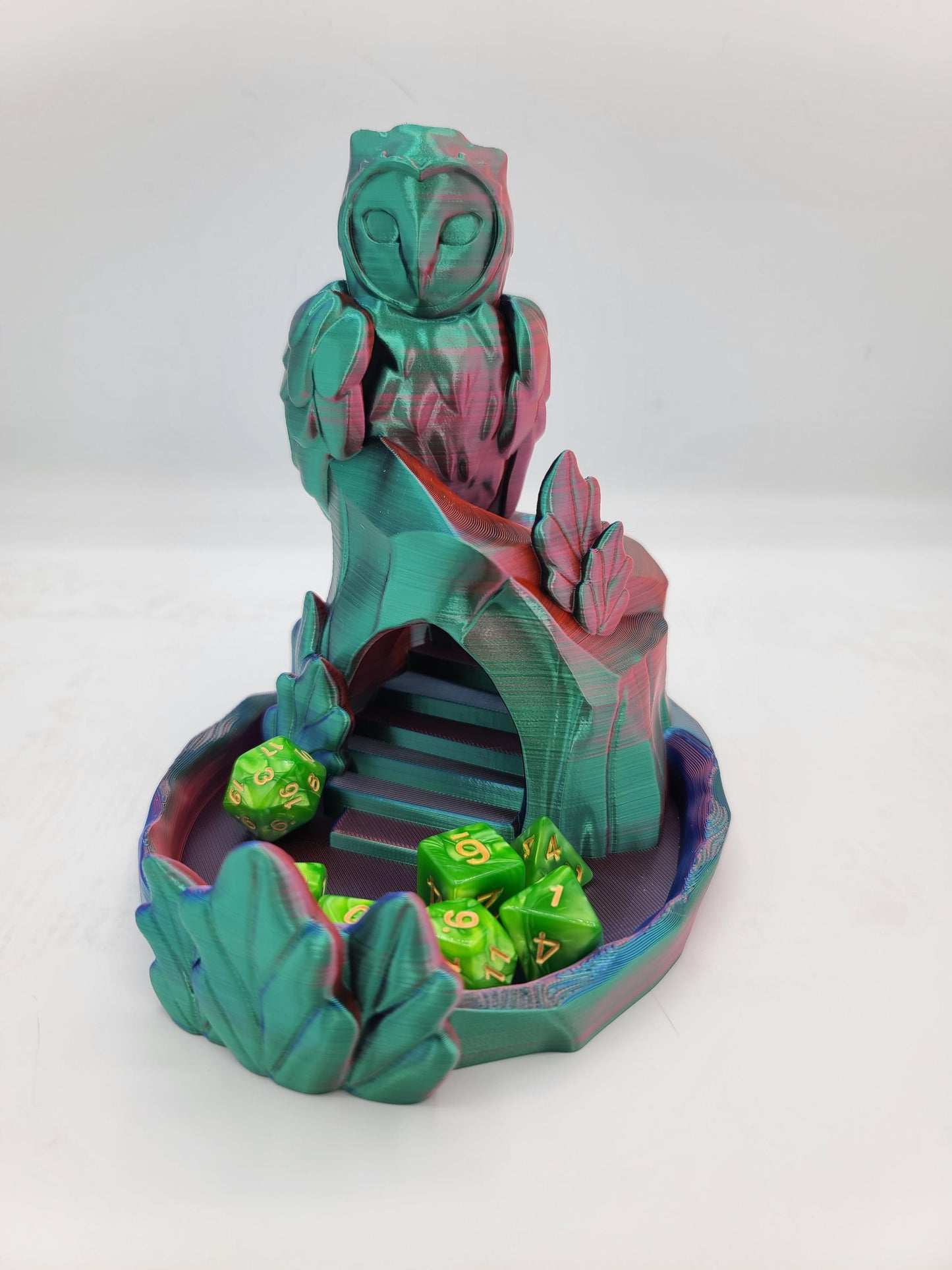 Perched Owl Dice Tower Tabletop Gaming Accessory 3D Print