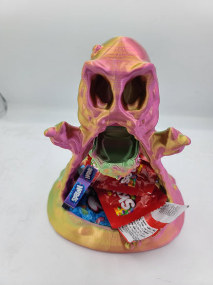 Spooky Fun Slime Monster Display with Trinket Tray 3D Print