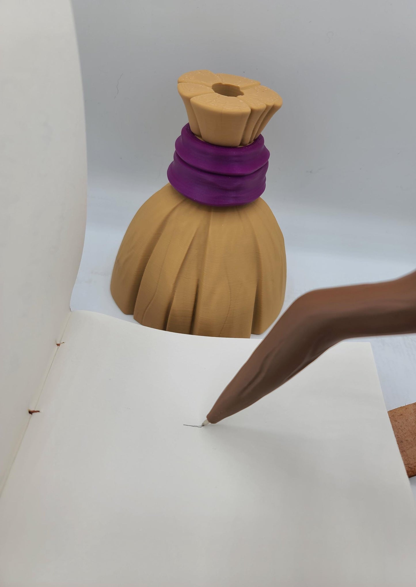 Unique Broomstick Desk Decor with Secret Pen in Handle 3D Print