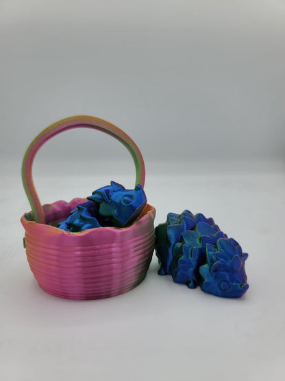 Small Cute Hedgehog with Optional Basket | 3D Print