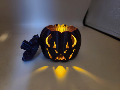 Small LED Tealight Dragon-O-Lantern Halloween Display 3D Print