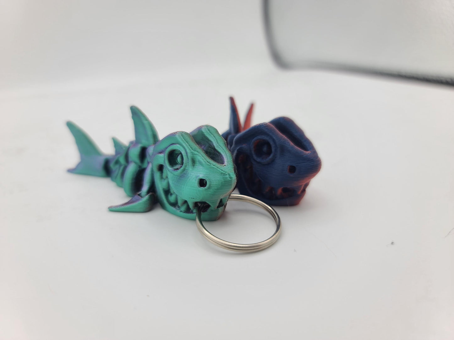Mini Skeleton Shark Flexi Keychain (or regular flexi)3D Print