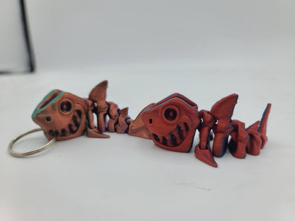 Mini Skeleton Shark Flexi Keychain (or regular flexi)3D Print