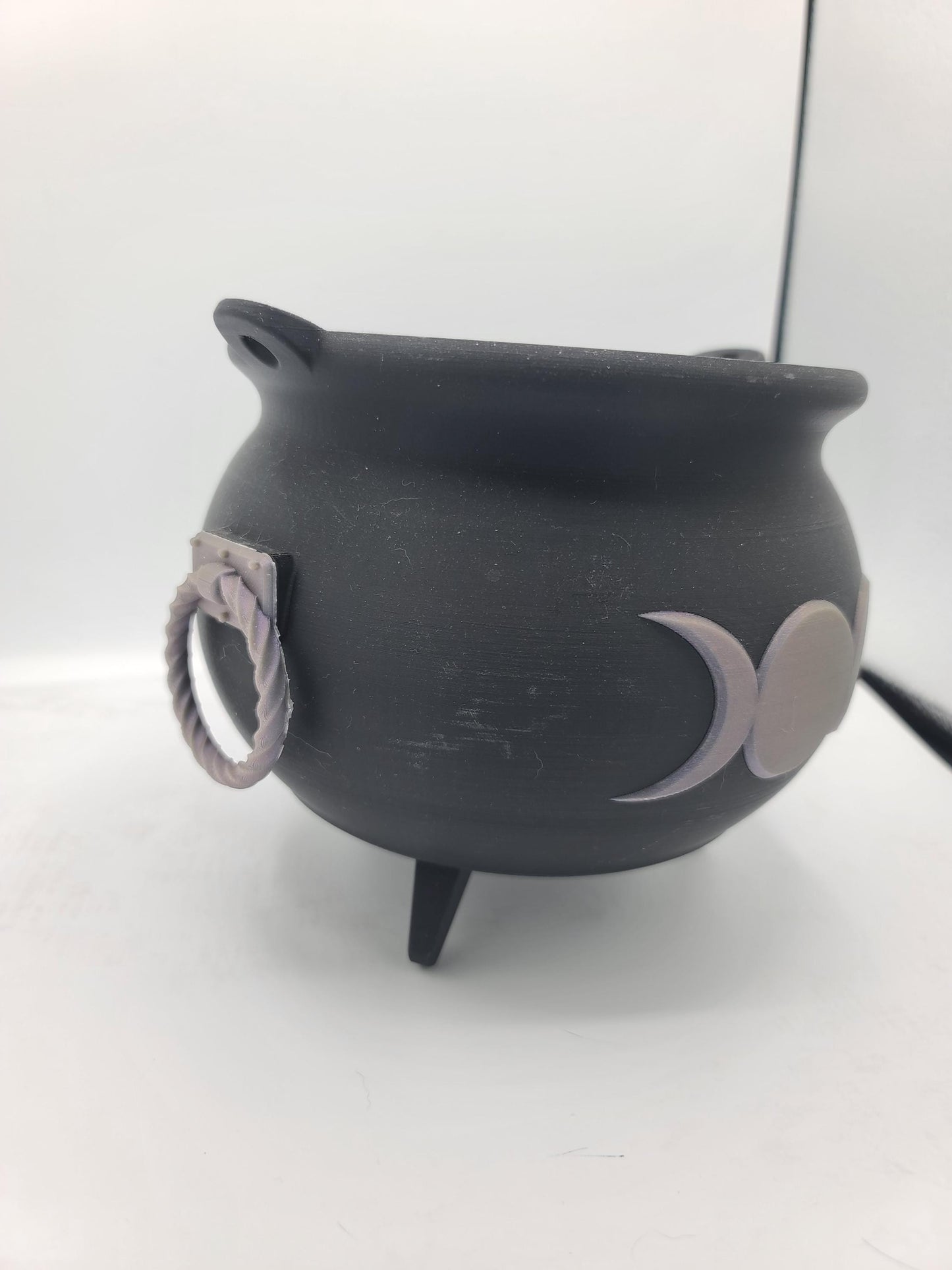 Witches Brew Moon Cauldron Decor or Functional Trick-Or-Treat Bucket 3D Print