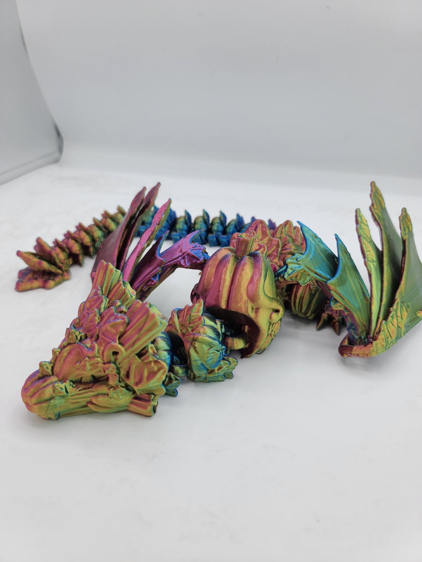 Pumpkin Winged Fall Themed Flexi Articulated Dragon 3D Print