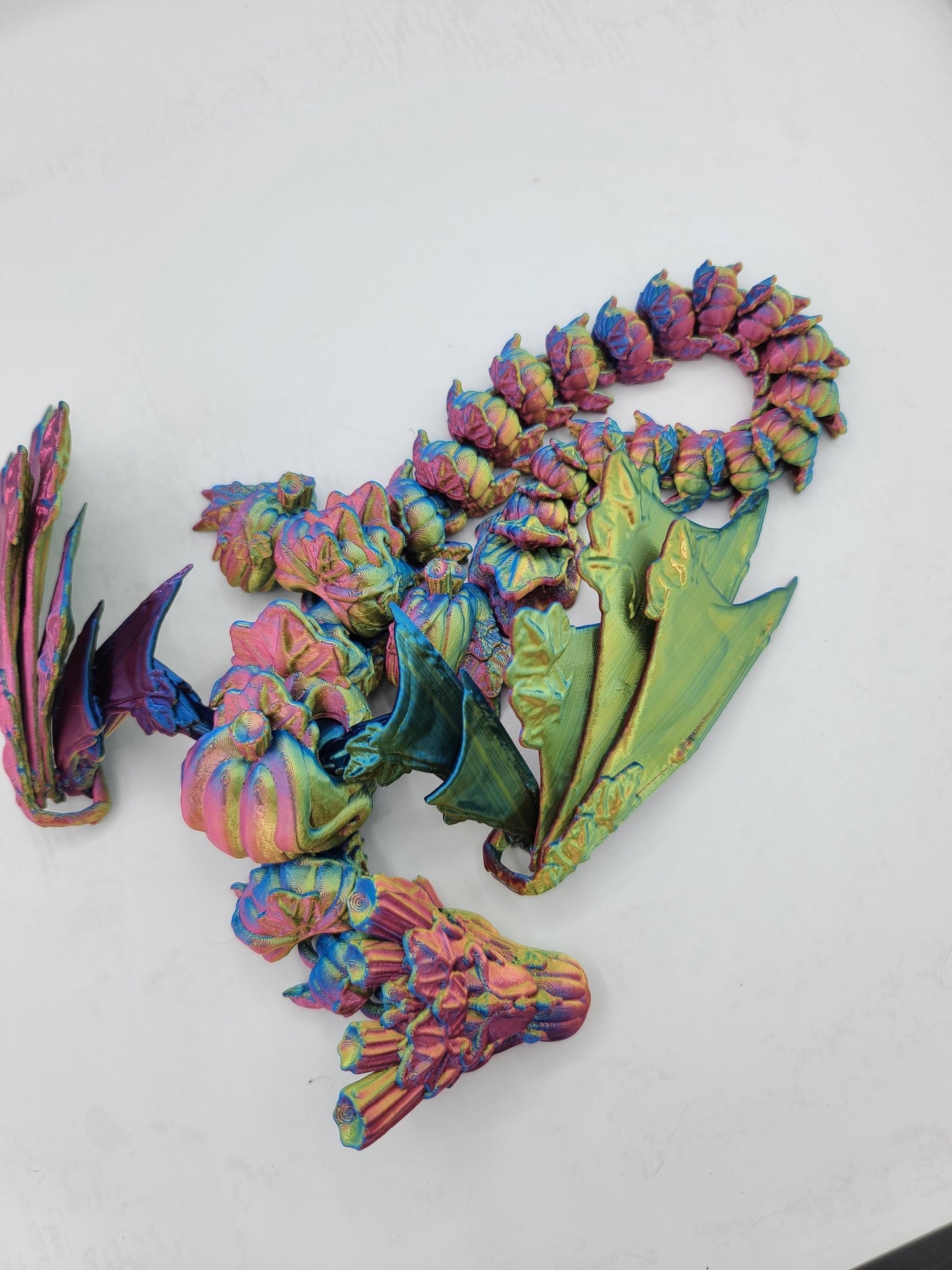 Pumpkin Winged Fall Themed Flexi Articulated Dragon 3D Print