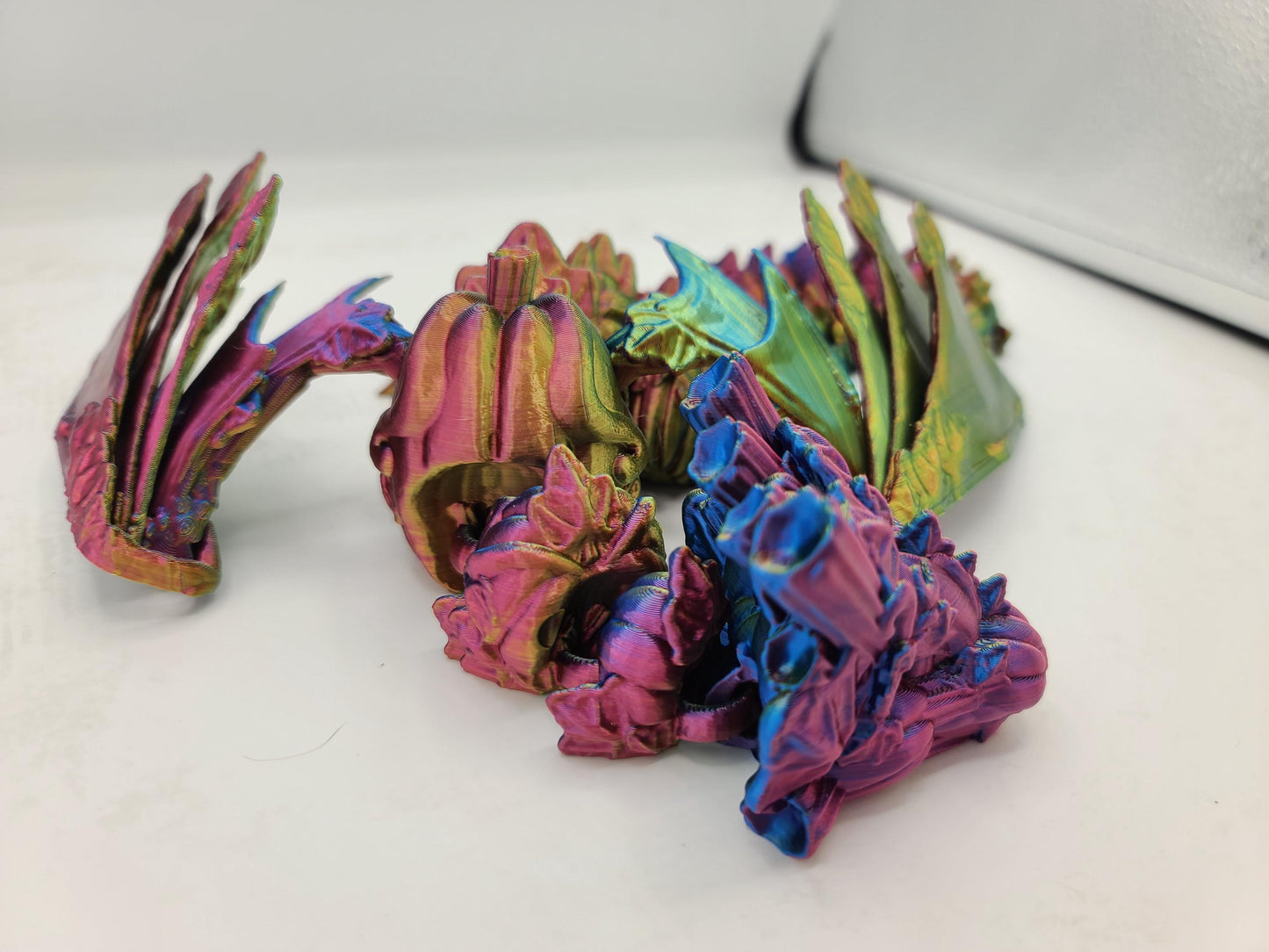 Pumpkin Winged Fall Themed Flexi Articulated Dragon 3D Print