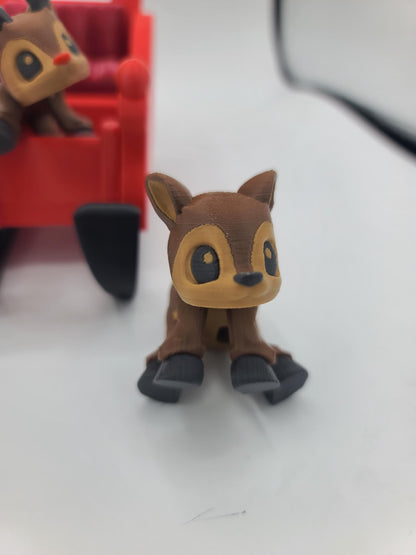 Christmas Flexi Reindeer with Optional Sleigh (Four Styles Available) | 3D Print
