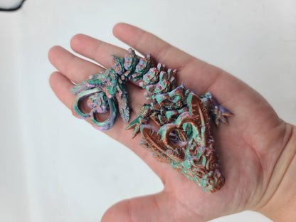 Light Dragon Tadling with Heart Spinner on Tail (optional Keychain) 3D Print