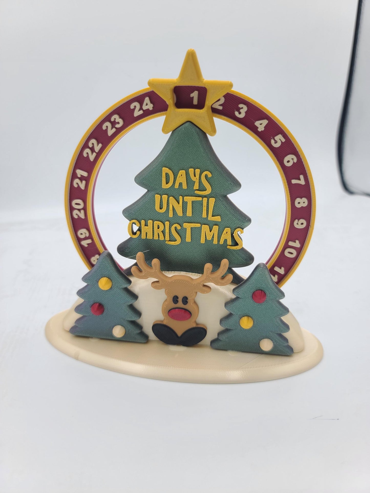 Countdown to Christmas Reindeer Advent Calendar Holiday Decor | 3D Print