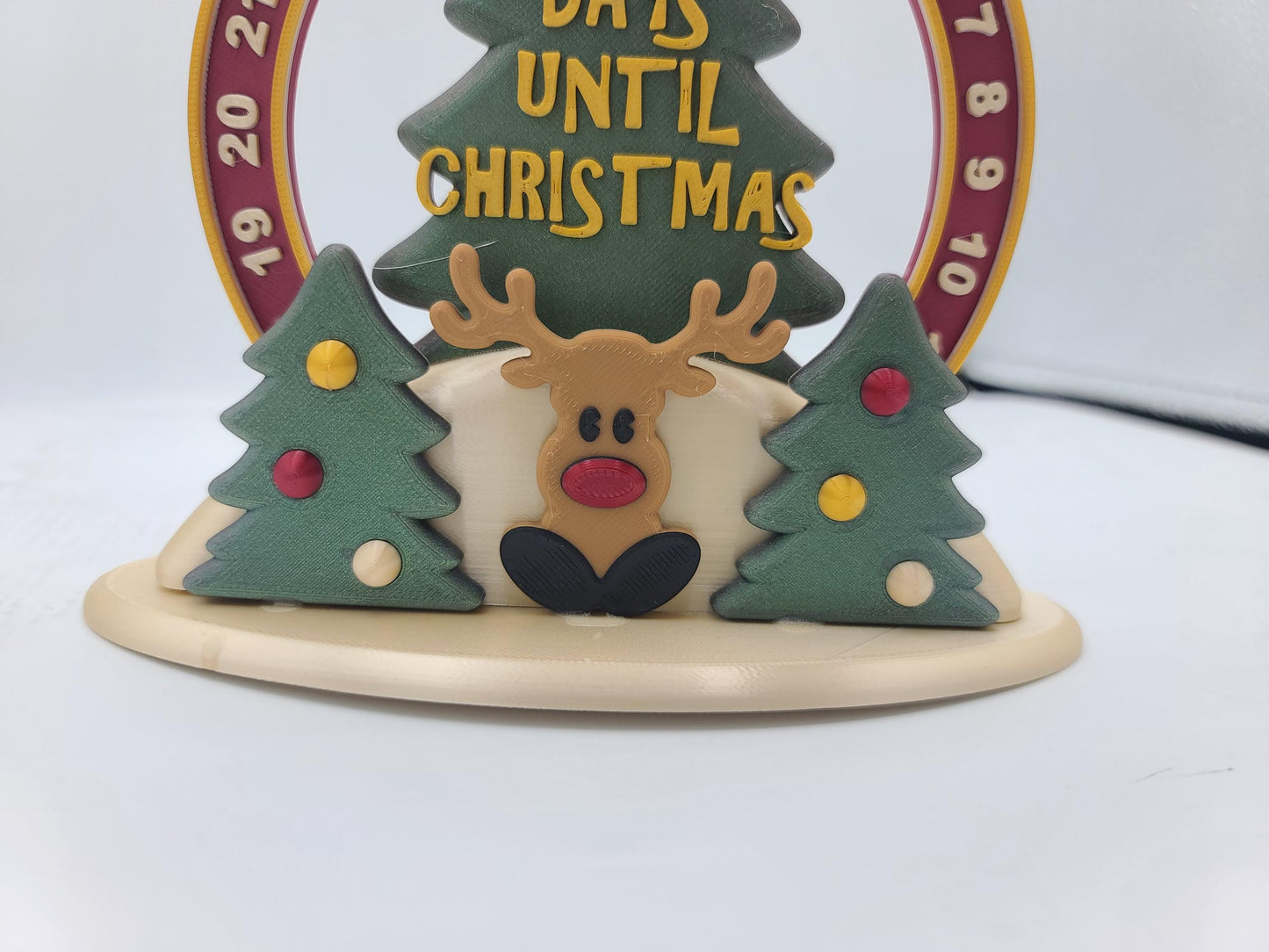 Countdown to Christmas Reindeer Advent Calendar Holiday Decor | 3D Print