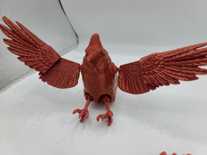 Cardinal Flexi Unique Posable Wings Articulated Full Size or Baby | 3D Print