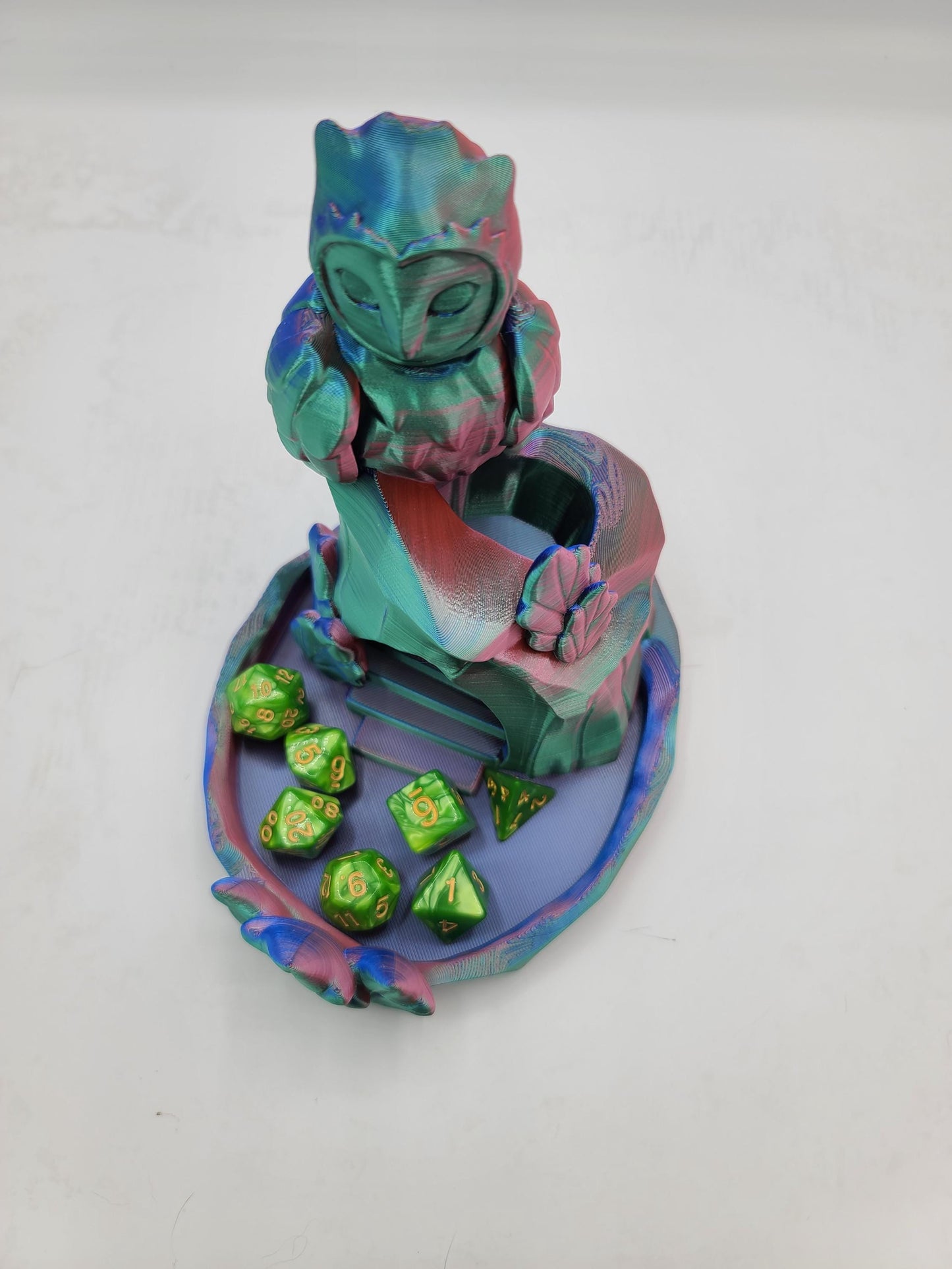 Perched Owl Dice Tower Tabletop Gaming Accessory 3D Print