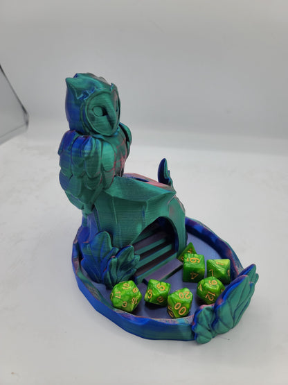 Perched Owl Dice Tower Tabletop Gaming Accessory 3D Print