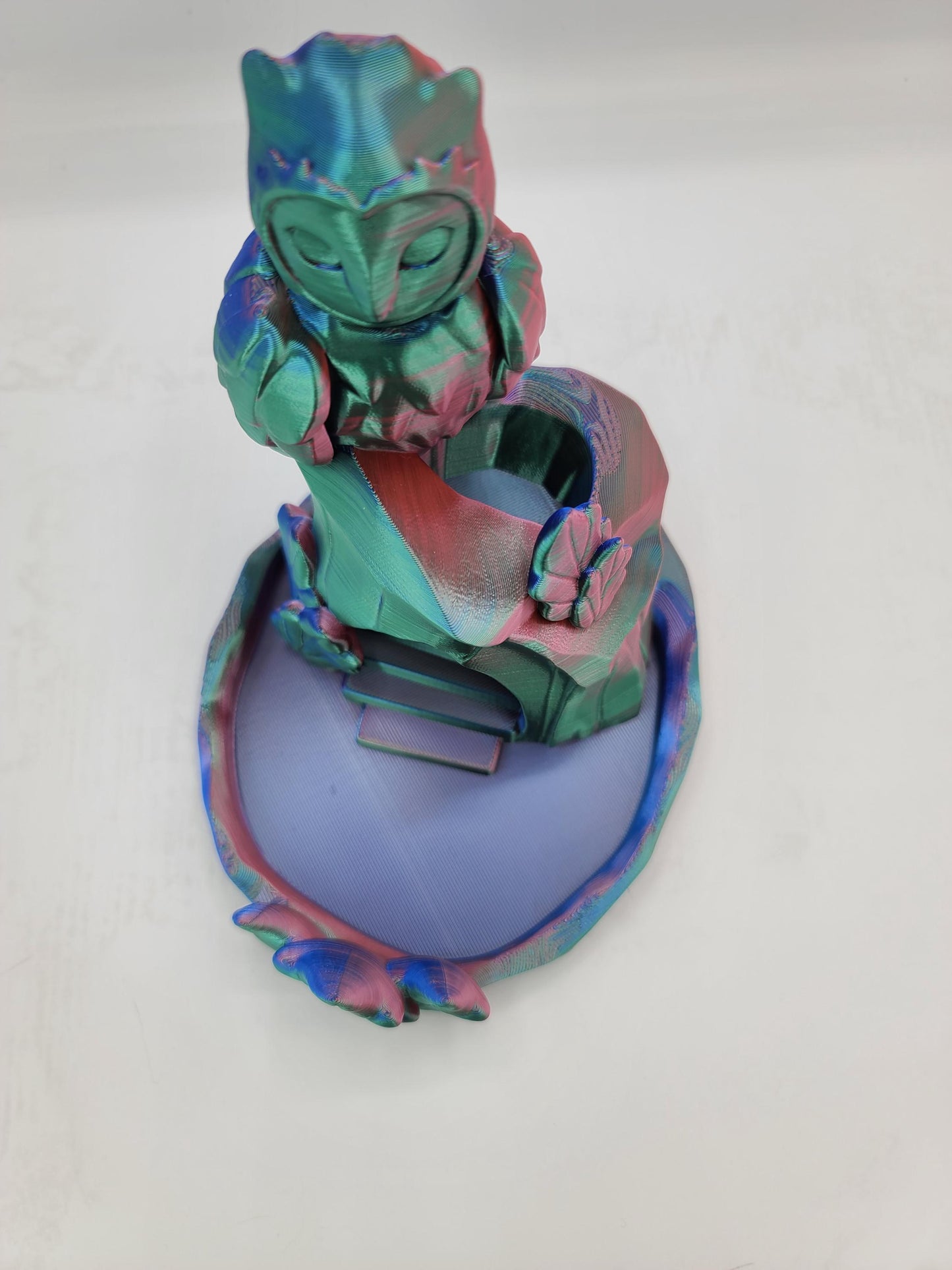 Perched Owl Dice Tower Tabletop Gaming Accessory 3D Print