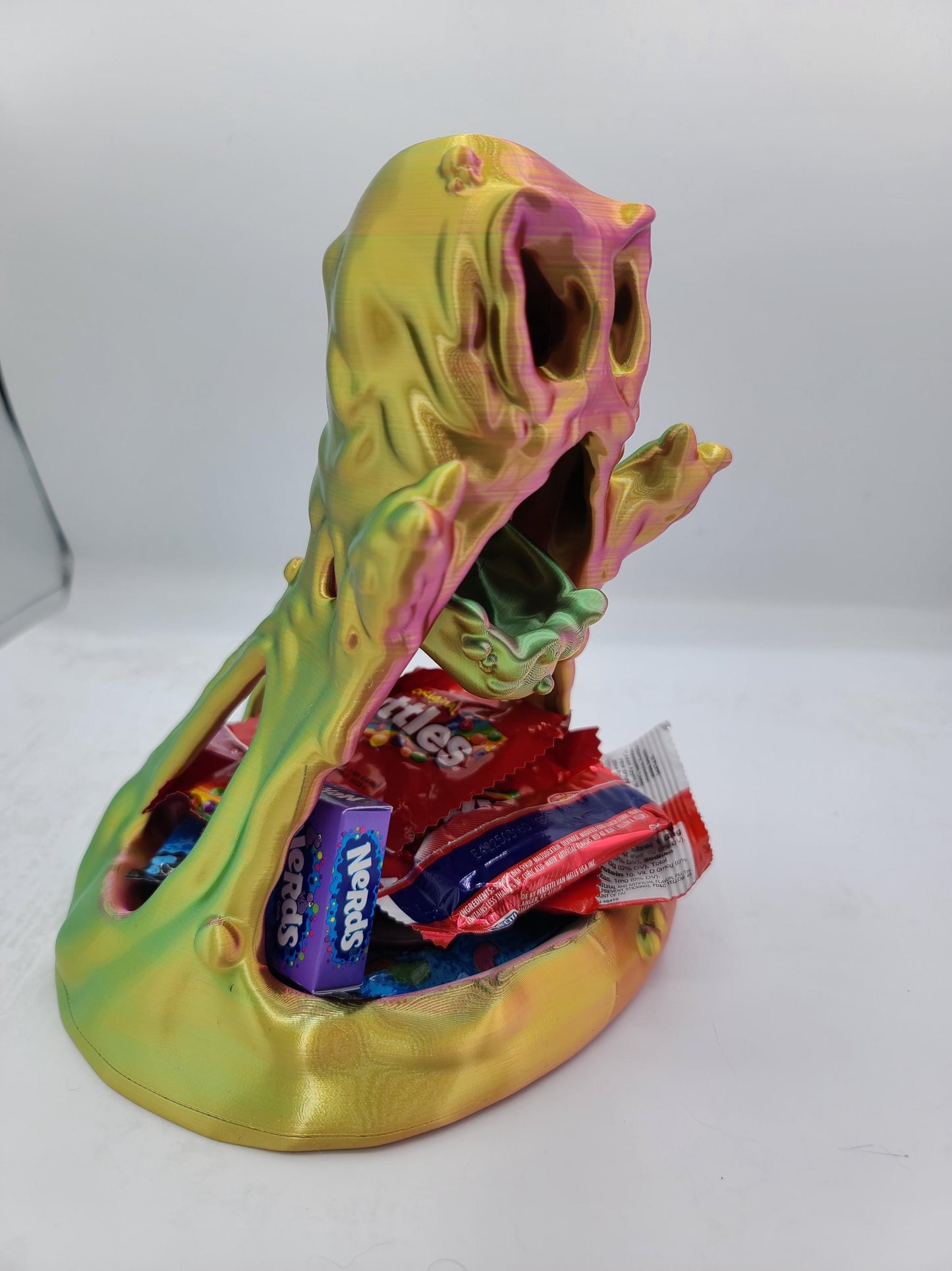 Spooky Fun Slime Monster Display with Trinket Tray 3D Print