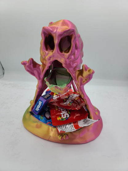 Spooky Fun Slime Monster Display with Trinket Tray 3D Print