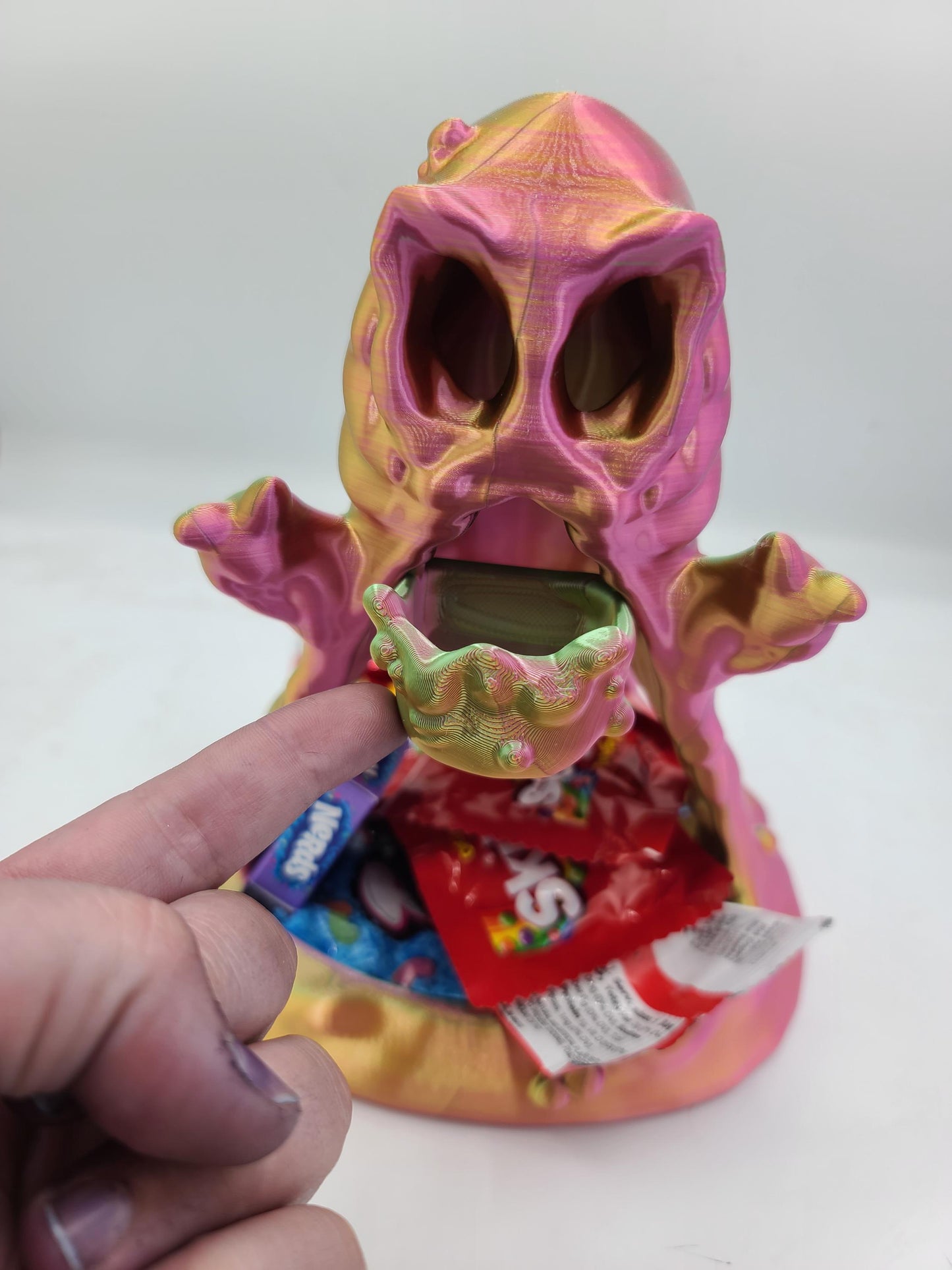 Spooky Fun Slime Monster Display with Trinket Tray 3D Print