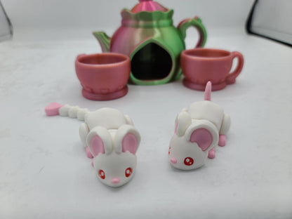 Mouse Flexi and Tea Set 3D Print (Mouse Can Be Purchased Alone!)