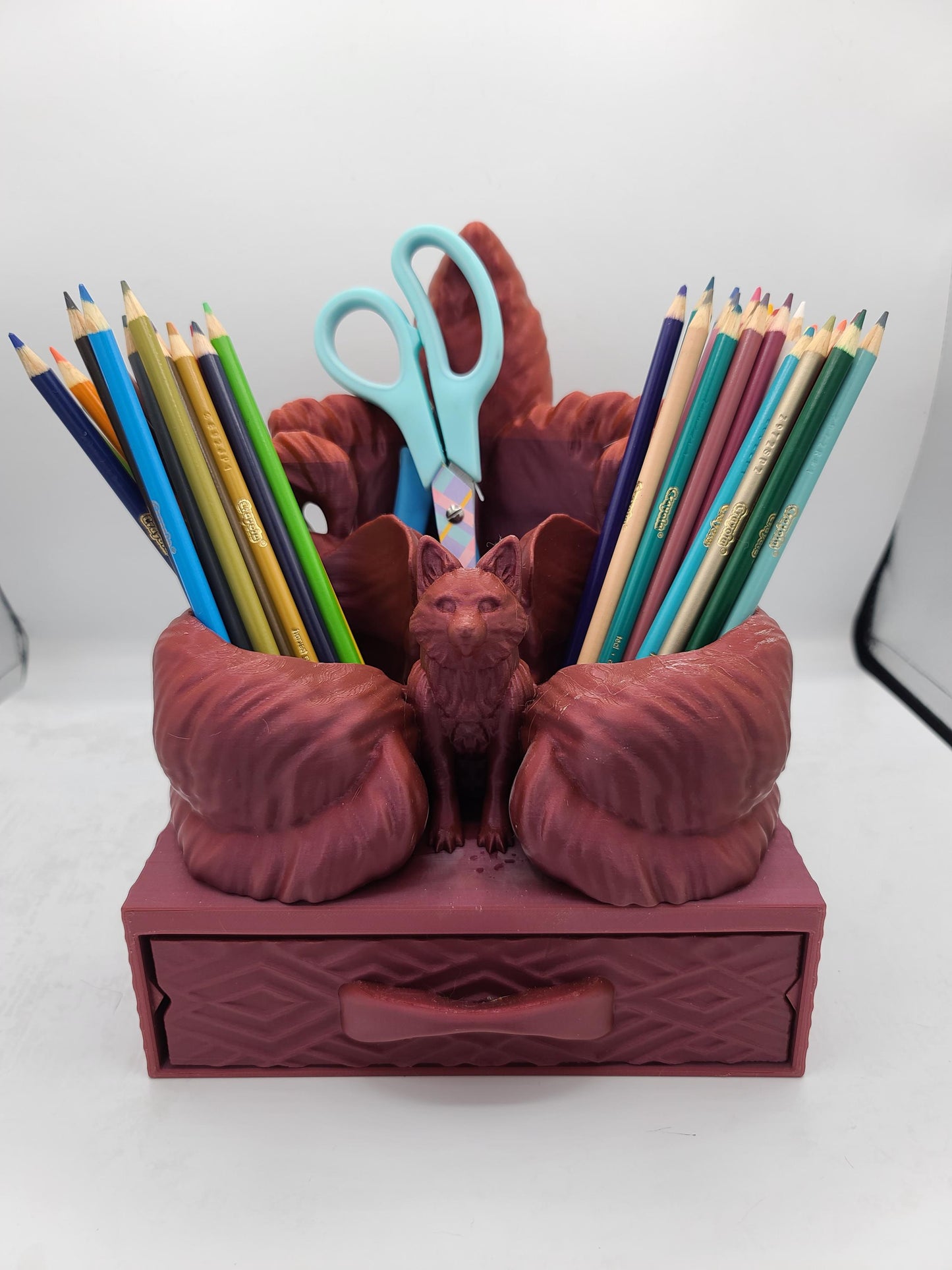 Kitsune Desk Organizer with Drawer 3D Print