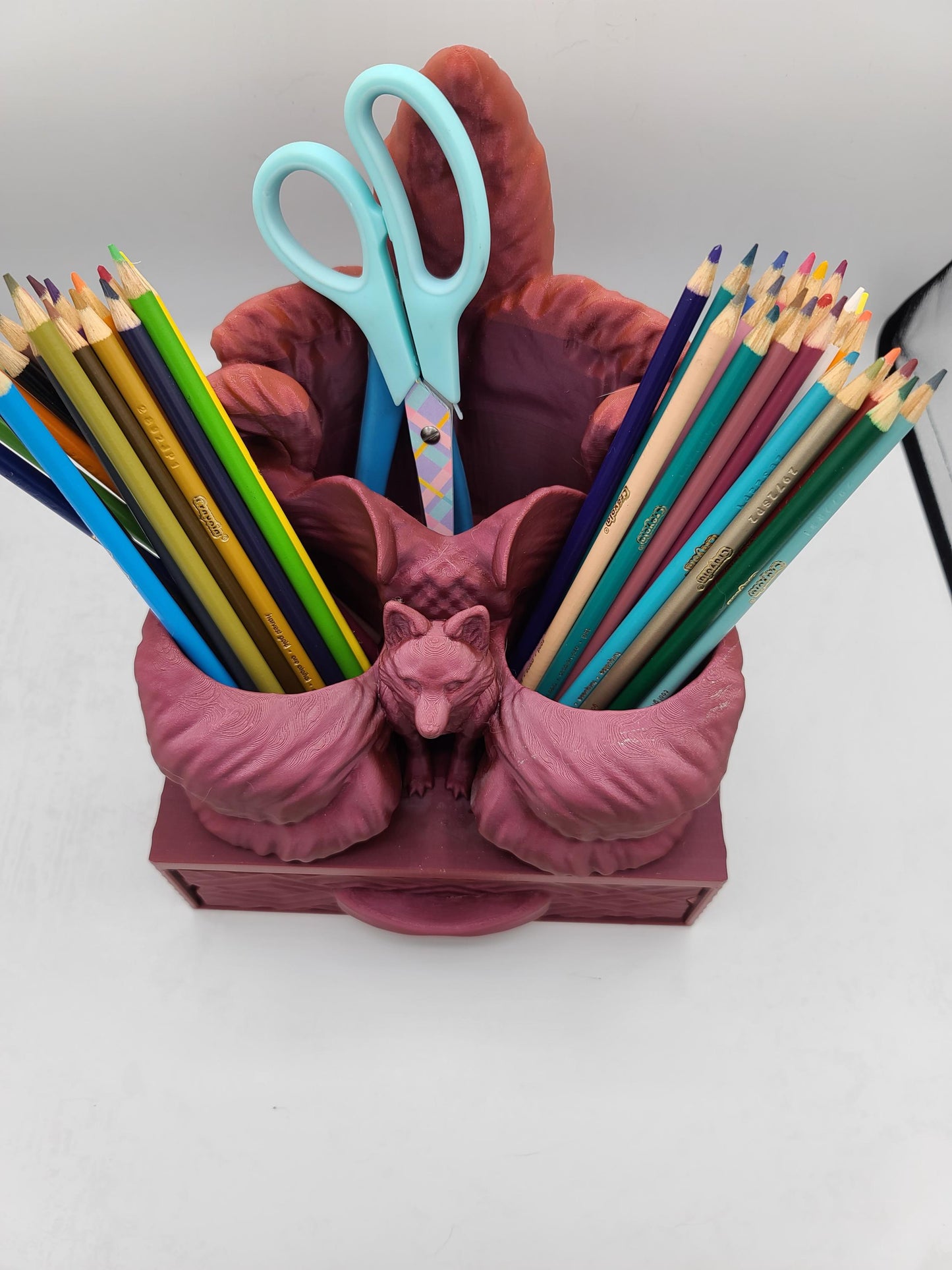 Kitsune Desk Organizer with Drawer 3D Print
