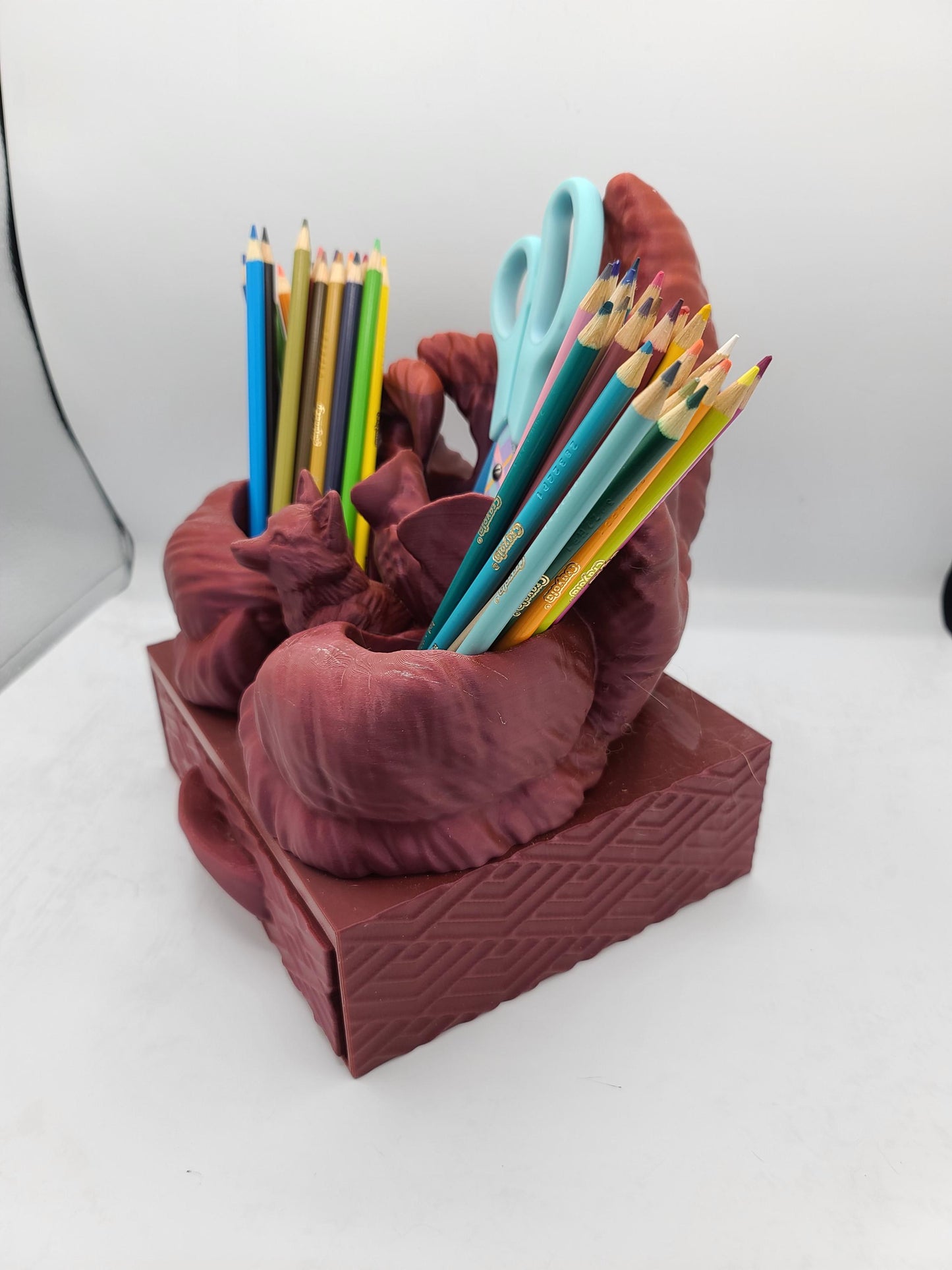 Kitsune Desk Organizer with Drawer 3D Print