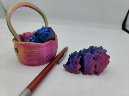 Small Cute Hedgehog with Optional Basket | 3D Print