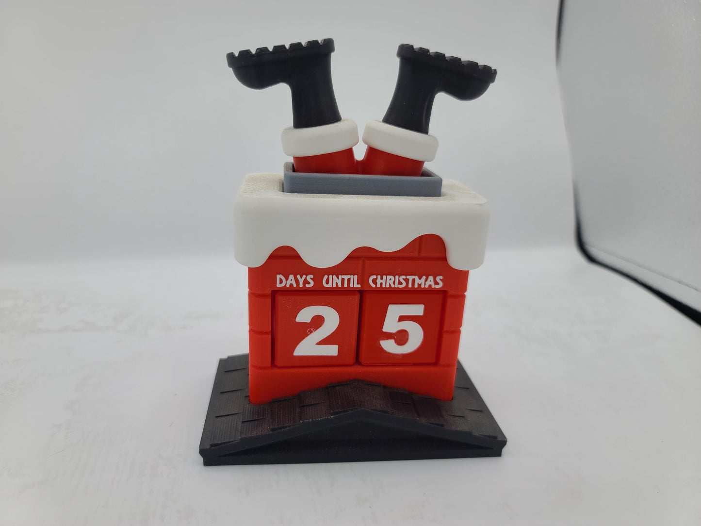 Santa Down the Chimney Fireplace Countdown to Christmas Advent Calendar 3D Print