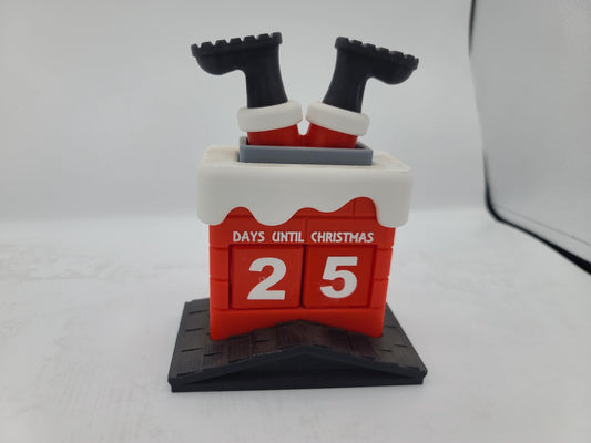 Santa Down the Chimney Fireplace Countdown to Christmas Advent Calendar 3D Print