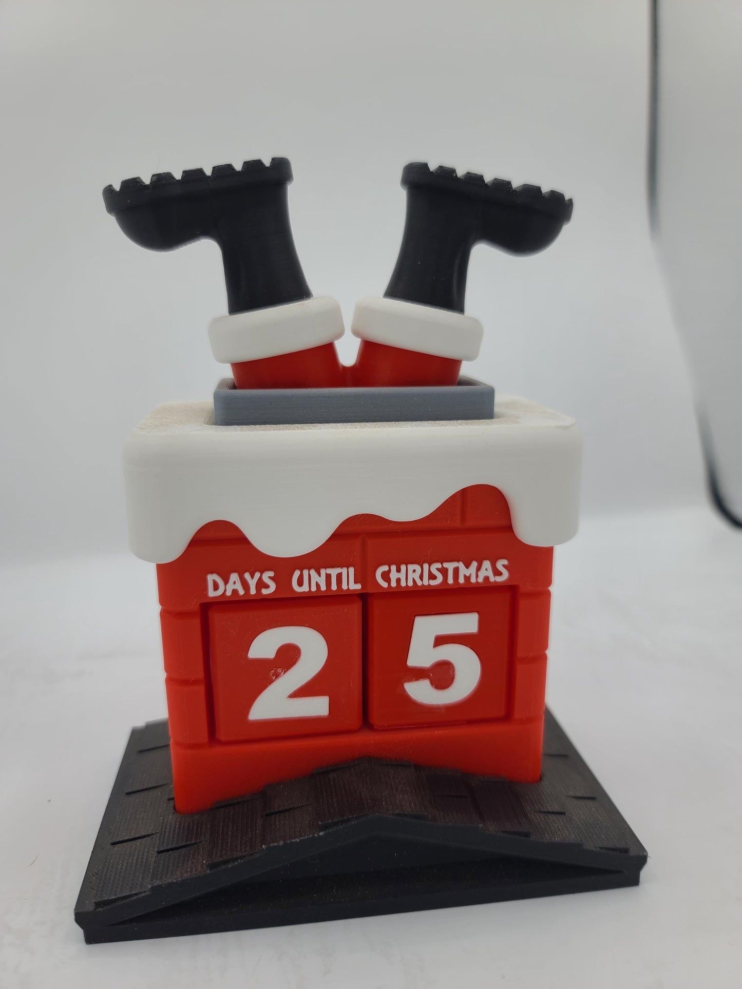 Santa Down the Chimney Fireplace Countdown to Christmas Advent Calendar 3D Print