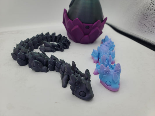 Rubikuro Articulated Kawaii Style Dragon 3D Print - with Optional Egg | 3D Print