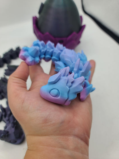 Rubikuro Articulated Kawaii Style Dragon 3D Print - with Optional Egg | 3D Print